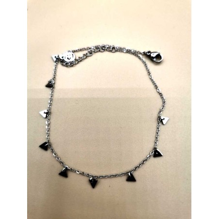 Chaîne de cheville avec pendentifs triangulaire