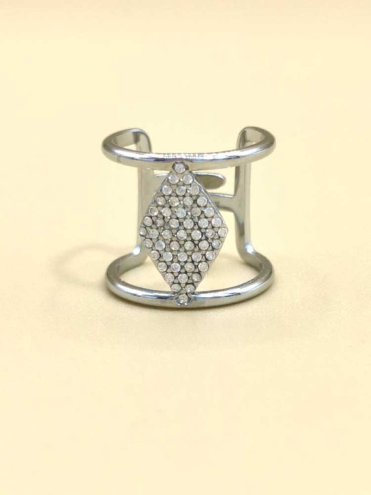 Bague réglable Losange avec Zircones