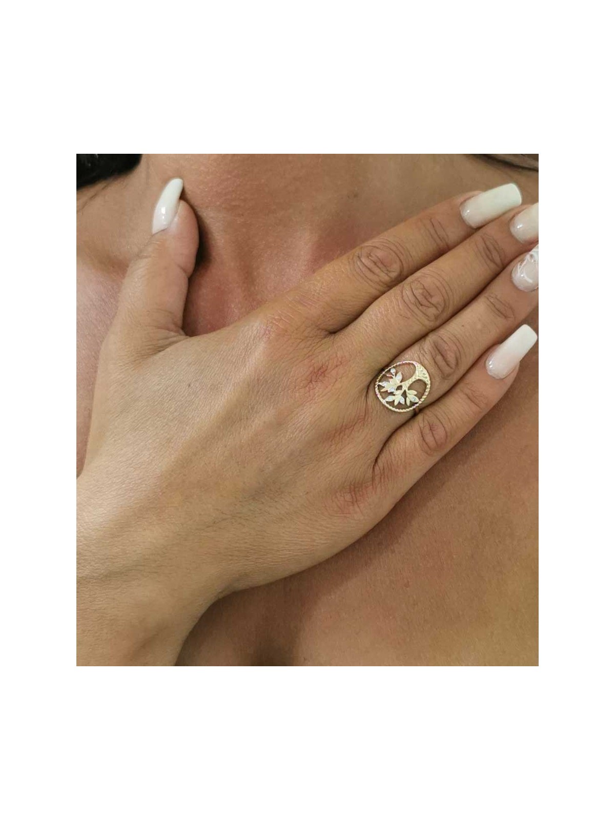 Bague réglable Arbre de Vie avec Zircones