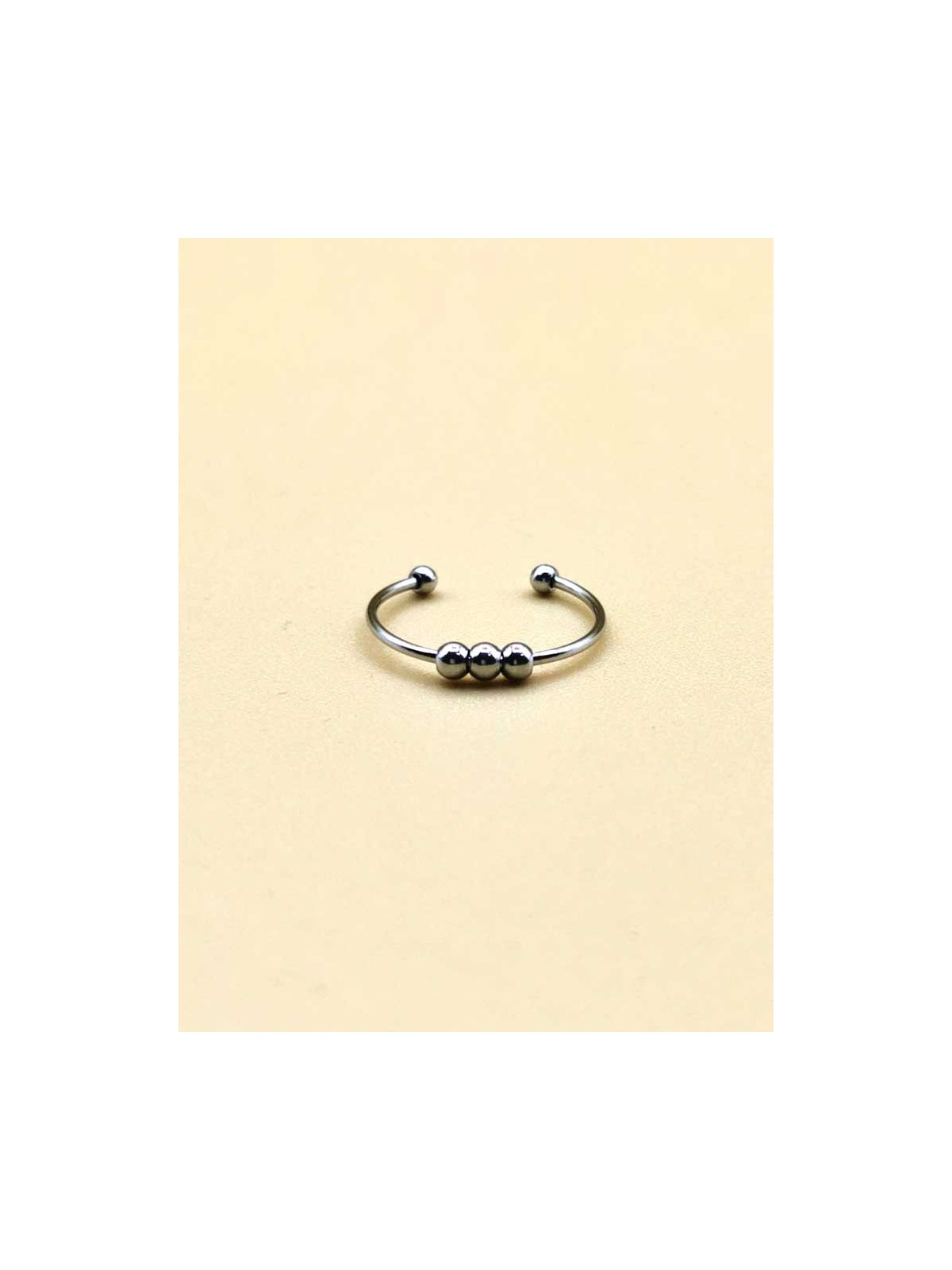 Bague réglable Anneau, 3 petites Billes
