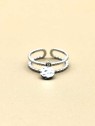 Bague Double Anneau Petit pendentif Martelé