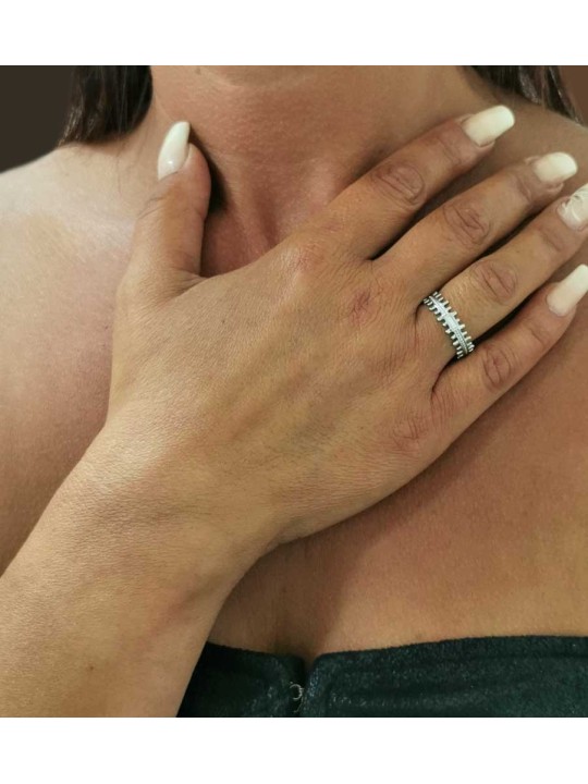 Bague réglable Rectangle Nacré