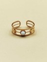 Bague réglable Multiligne, Perle Blanche