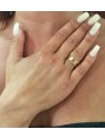 Bague réglable Multiligne, Perle Blanche