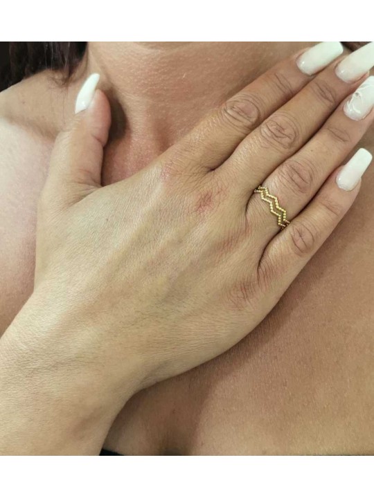 Bague réglable Zig-Zag