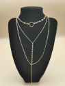Collier Triple Chaine Cercle