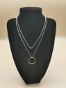 Collier Double Chaîne petit Rond et Anneau