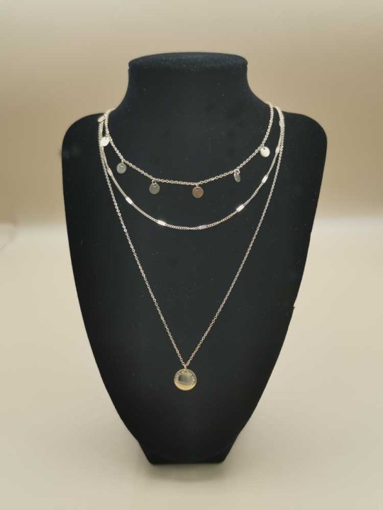 Collier Triple Chaîne Multi-rond