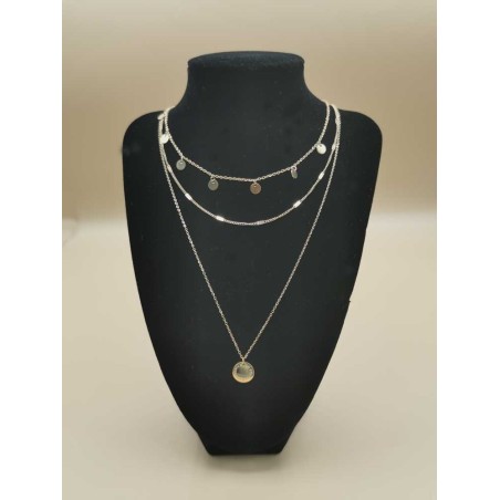 Collier Triple Chaîne Multi-rond