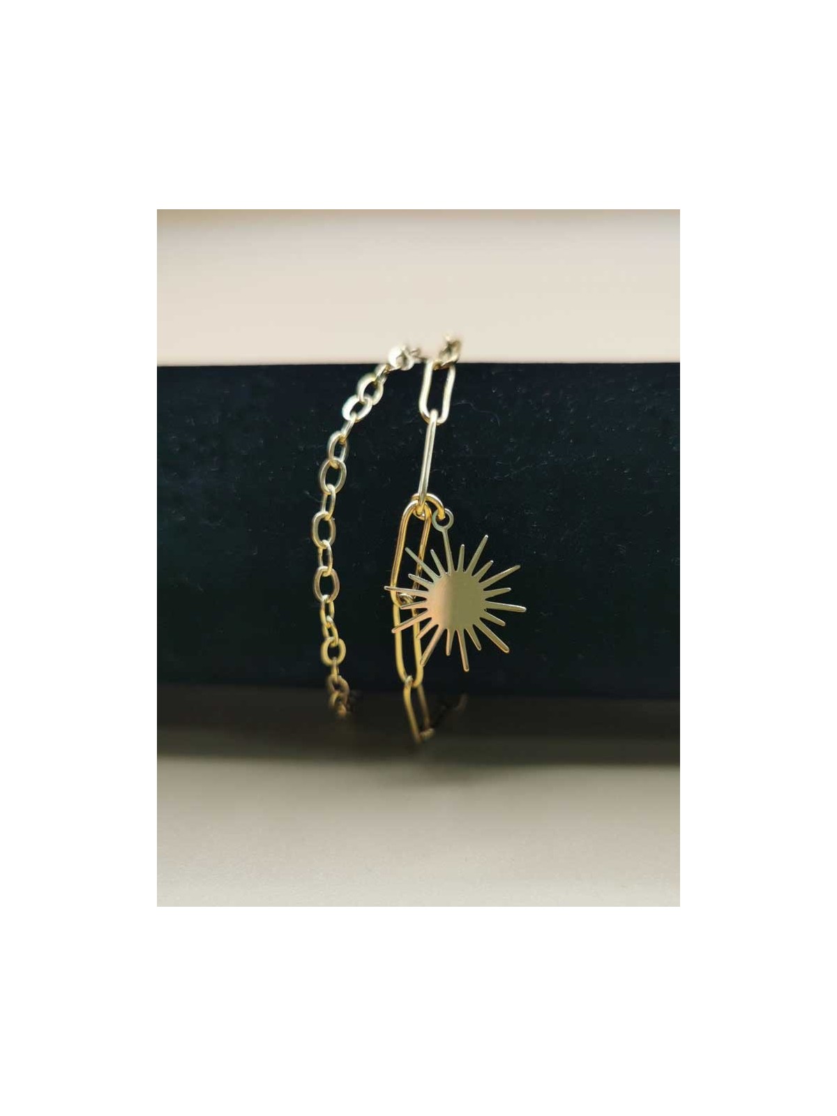 Bracelet Double Chaîne Pendentif Soleil