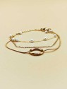 Bracelet Triple Chaînes Anneau et Perles