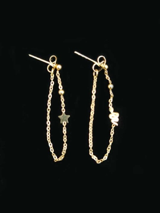 Boucles d’Oreilles Chaine serpent et étoile