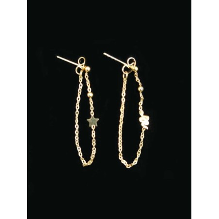 Boucles d’Oreilles Chaine serpent et étoile