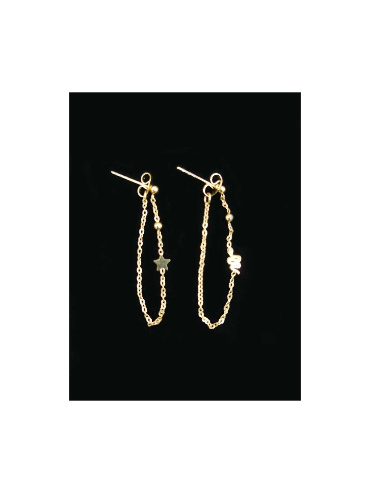 Boucles d’Oreilles Chaine serpent et étoile