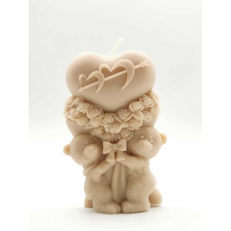 Bougie cœur et ses nounours 110g