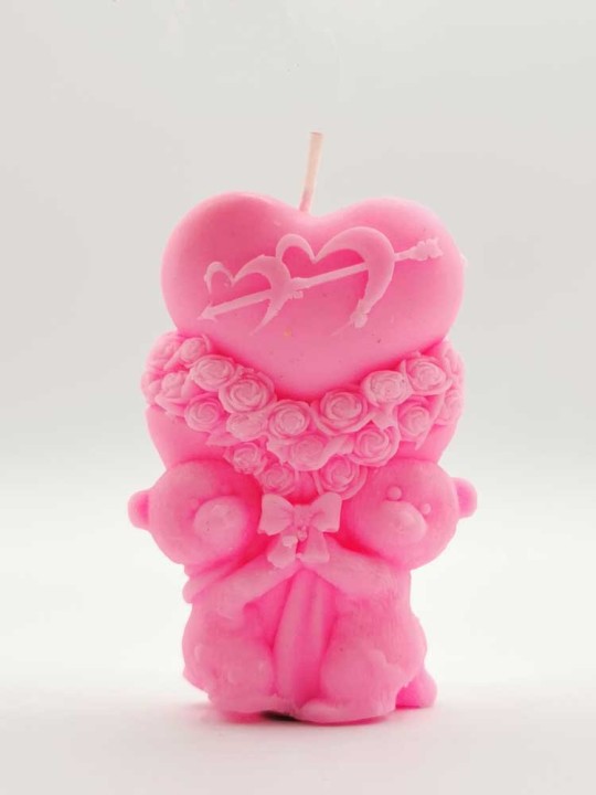 Bougie cœur et ses nounours 110g